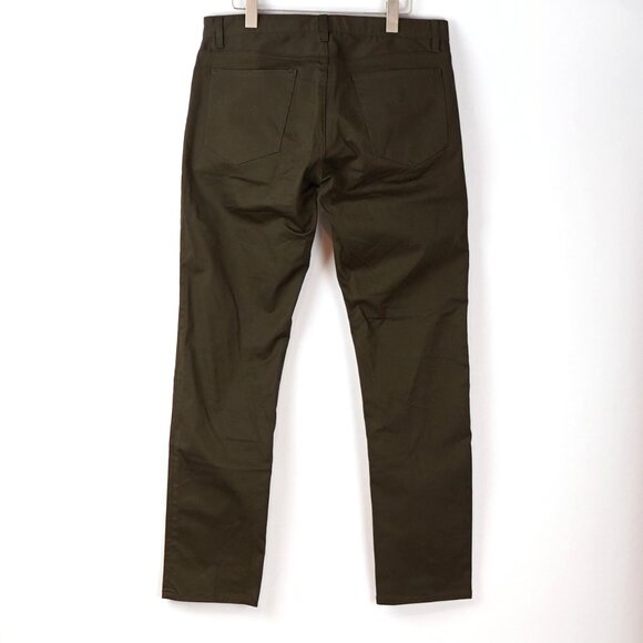 Theory Mens Raffi Pants Slim Fit Straight Leg Olive Forest Green - Size 34 - Picture 2 of 6